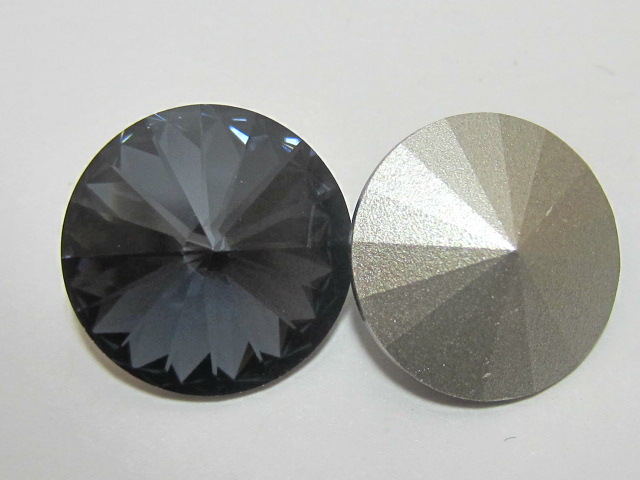 14mm GRAPHITE 6pcs. RIVOLI POINTED BACK STAR BRIGHT Rhinestones